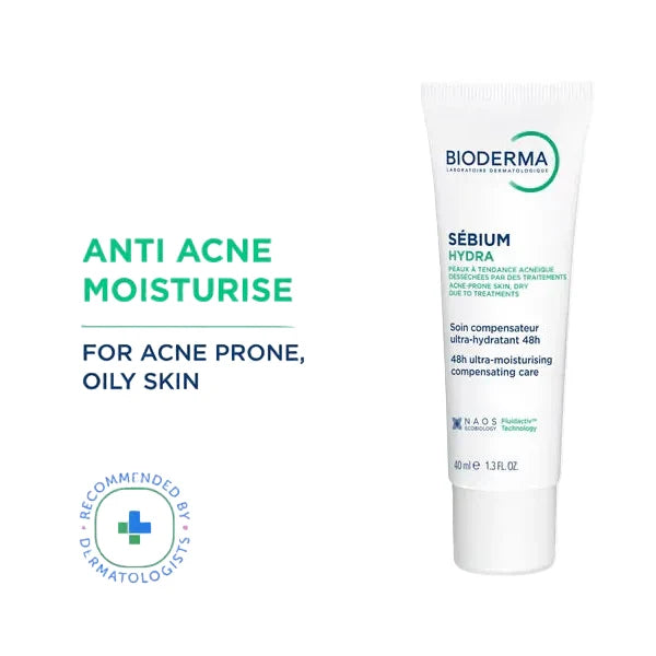 Bioderma Sebium Hydra Moisturiser | Skin Moisturiser Acne Prone Skin