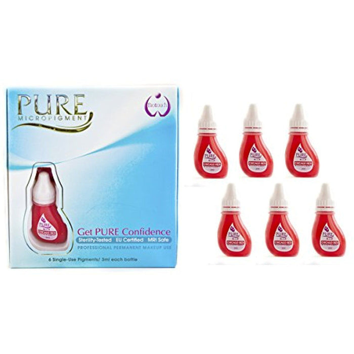 Biotouch Chicago Red Permanent Makeup Pigment 3ml - Safe Iron Oxide Formula for Long-Lasting Color - SD Cosmetics Care