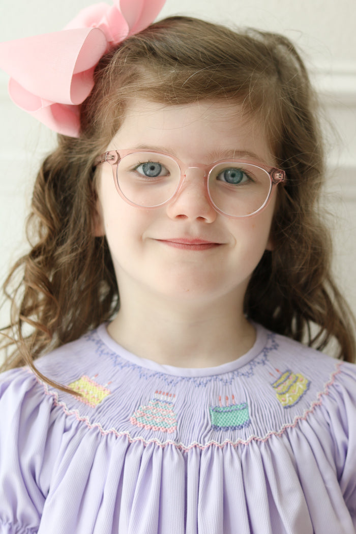 Toddler wearing Birthday Girl Annabelle Bloomer Set.