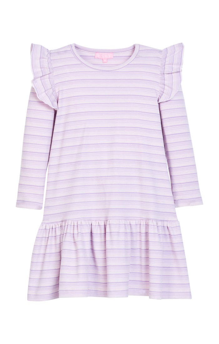 Bisby Sadie Lavender Sparkle Stripe T-Shirt Dress