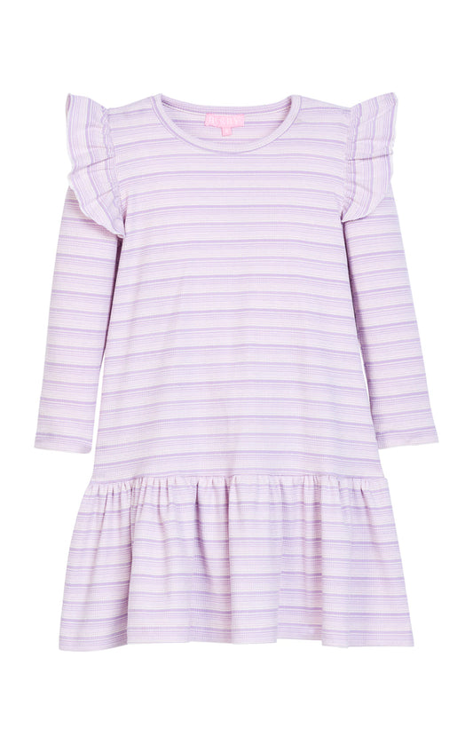 Bisby Sadie Lavender Sparkle Stripe T-Shirt Dress