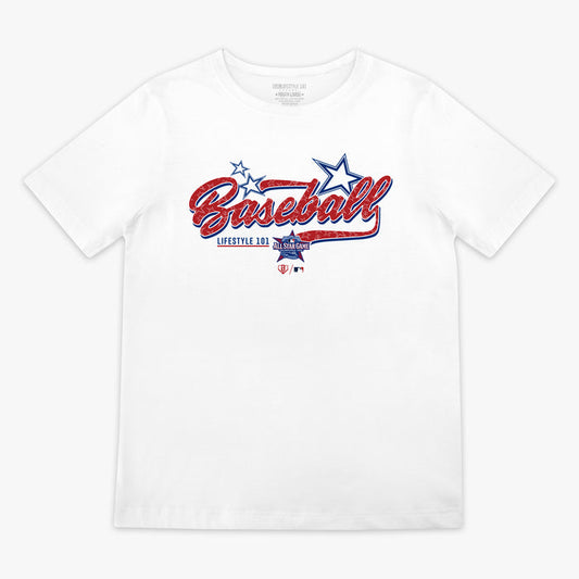 Red, White & Blue BL101 All-Star Game youth graphic tee — front view
