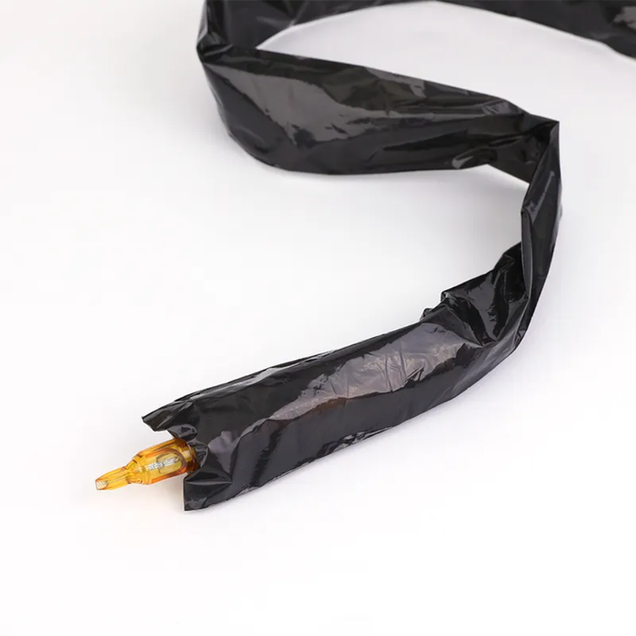 Black Protective Film Sleeves for Clip Cords - 5x80cm Disposable Covers, 100 Pack for Tattoo Machines - SD Cosmetics Care