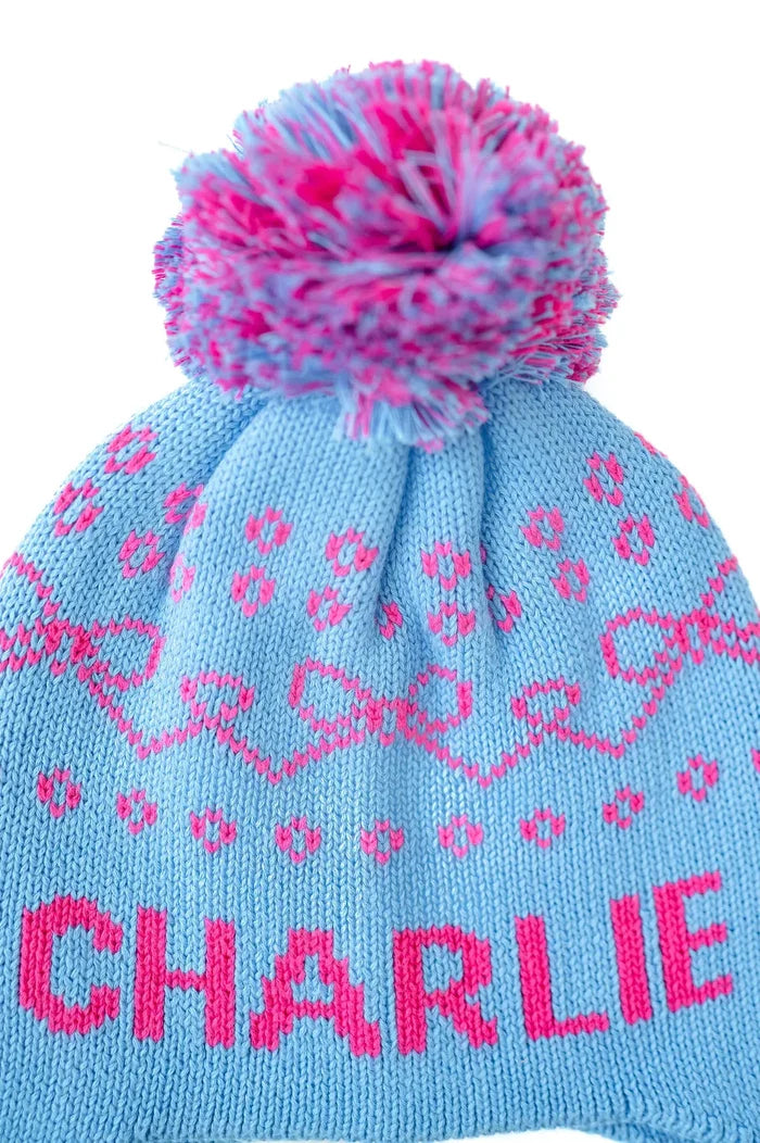Blue Custom Knit Toboggan Hat