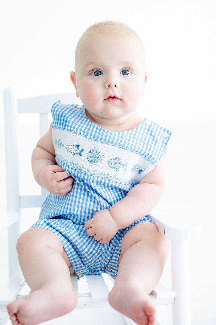 Blue Fish Smocked Benjamin Jonjon
