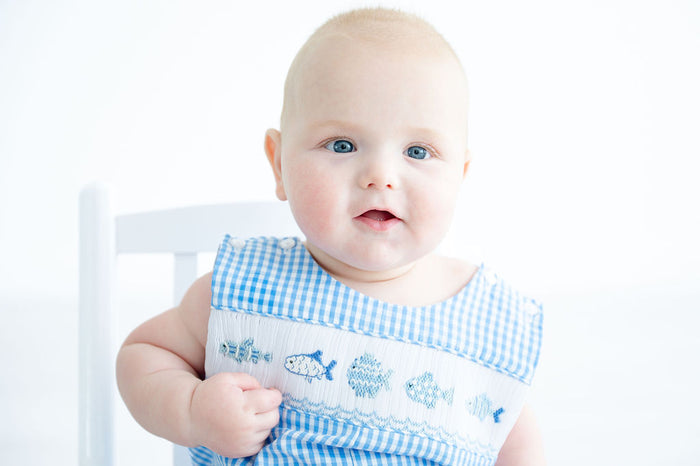 Blue Fish Smocked Benjamin Jonjon