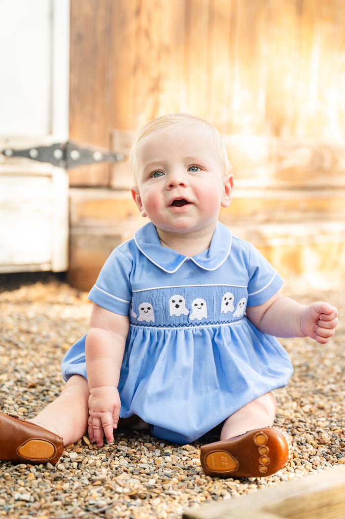 Blue Ghosts Smocked Henry Bubble