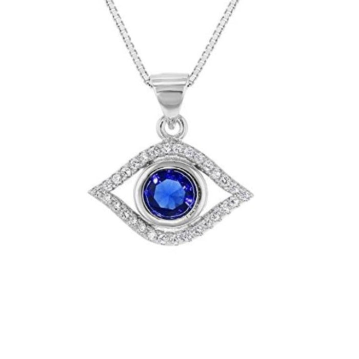 Blue Guardian Sterling Silver Evil Eye Pendant