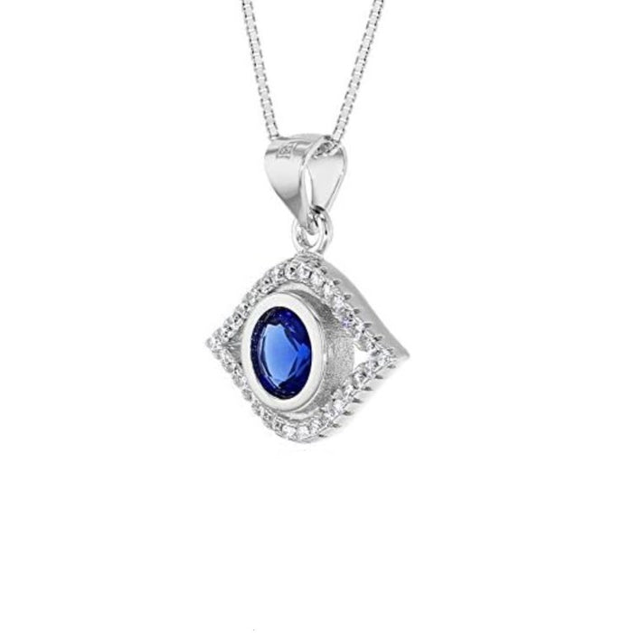 Blue Guardian Sterling Silver Evil Eye Pendant