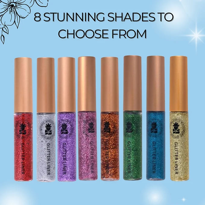 BOBI Glitter Eyeliner Blue | Diamond Sparkle Finish | Waterproof Long Wear