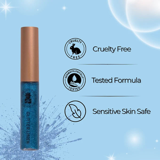 BOBI Glitter Eyeliner Blue | Diamond Sparkle Finish | Waterproof Long Wear