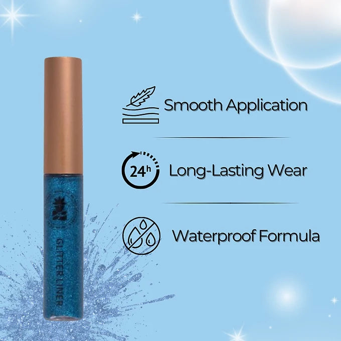 BOBI Glitter Eyeliner Blue | Diamond Sparkle Finish | Waterproof Long Wear