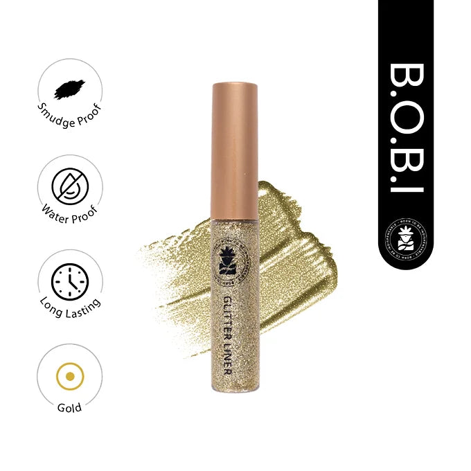 BOBI Glitter Eyeliner Gold | Diamond Sparkle Finish | Waterproof Long Wear