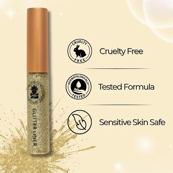 BOBI Glitter Eyeliner Gold | Diamond Sparkle Finish | Waterproof Long Wear