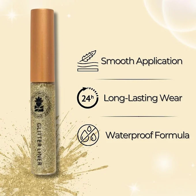 BOBI Glitter Eyeliner Gold | Diamond Sparkle Finish | Waterproof Long Wear