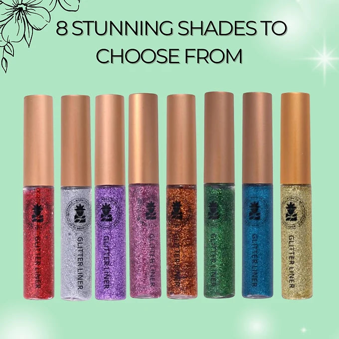 BOBI Glitter Eyeliner Green | Diamond Sparkle Finish | Waterproof Long Wear