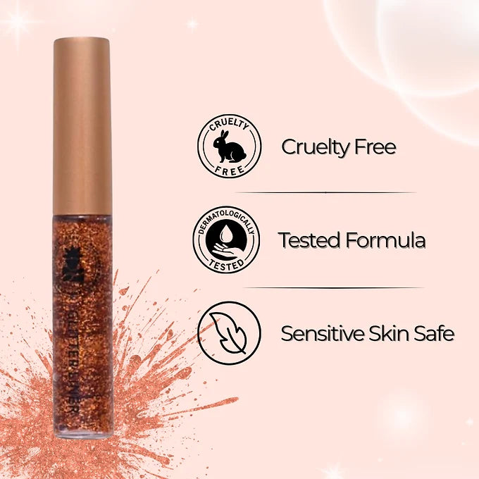 BOBI Glitter Eyeliner Orange | Diamond Sparkle Finish | Waterproof Long Wear