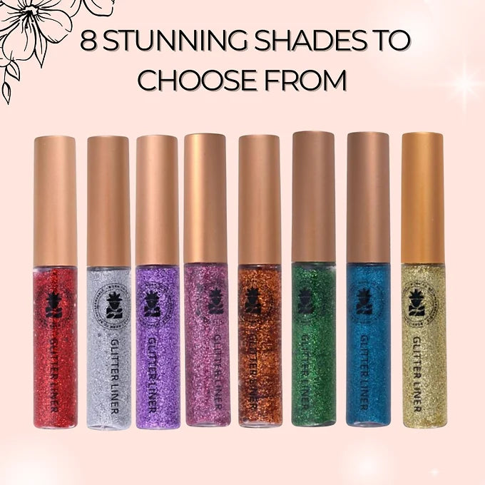 BOBI Glitter Eyeliner Orange | Diamond Sparkle Finish | Waterproof Long Wear