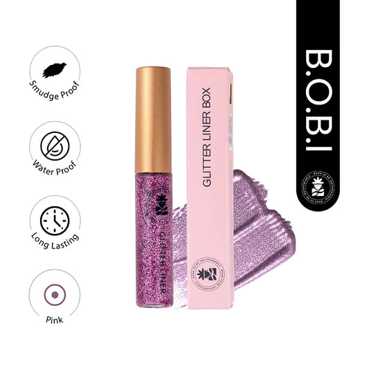 BOBI Glitter Eyeliner Pink | Diamond Sparkle Finish | Waterproof Long Wear