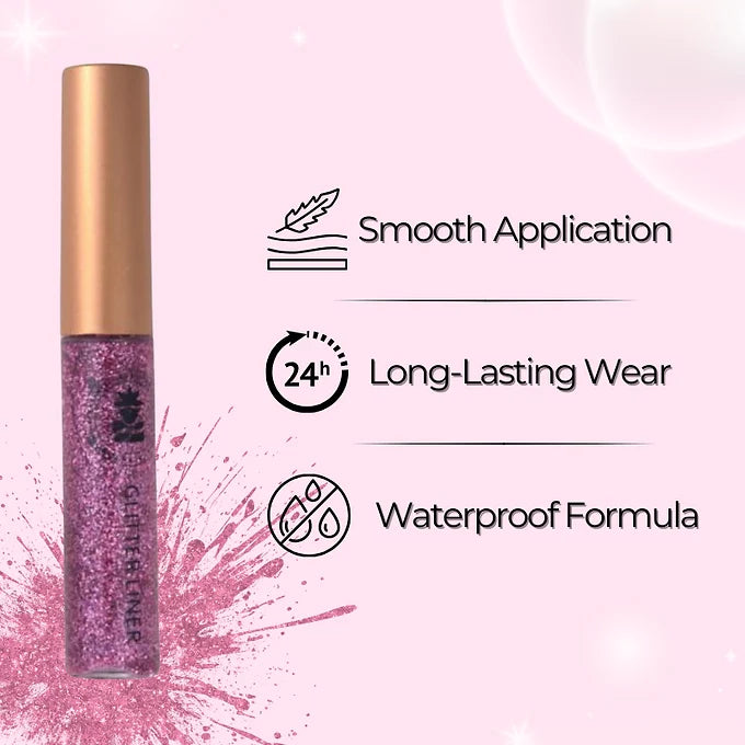 BOBI Glitter Eyeliner Pink | Diamond Sparkle Finish | Waterproof Long Wear