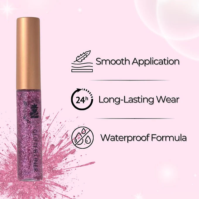 BOBI Glitter Eyeliner Pink | Diamond Sparkle Finish | Waterproof Long Wear