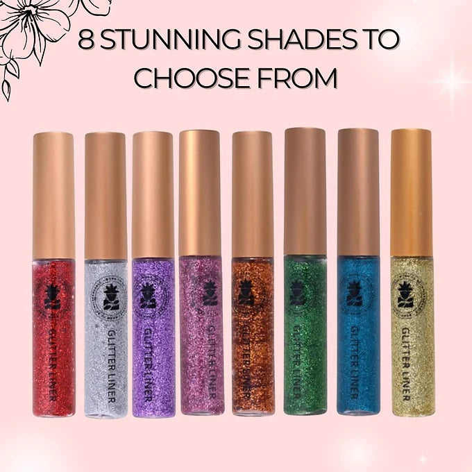 BOBI Glitter Eyeliner Red | Diamond Sparkle Finish | Waterproof Long Wear