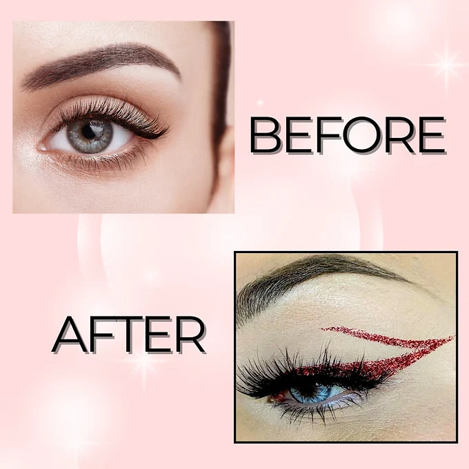 BOBI Glitter Eyeliner Red | Diamond Sparkle Finish | Waterproof Long Wear