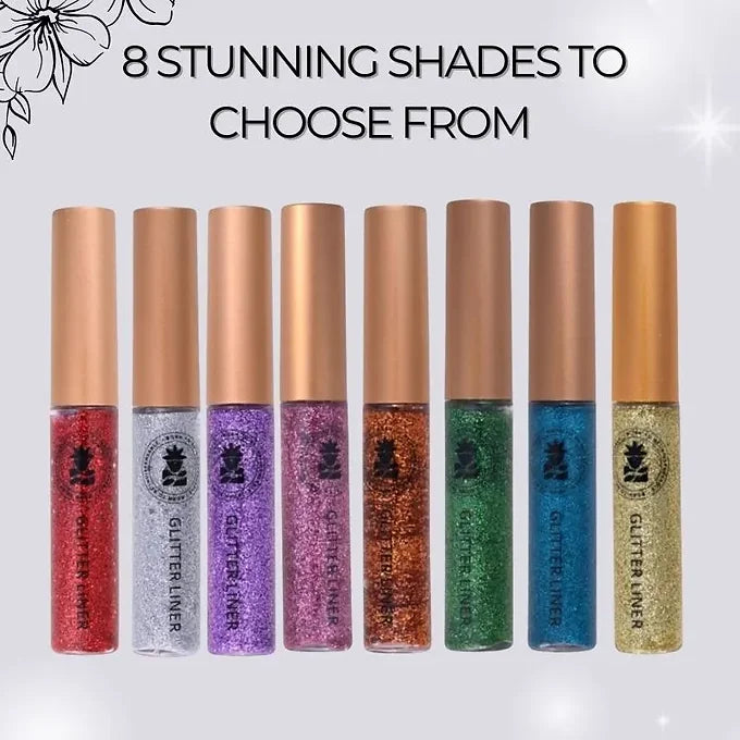 BOBI Glitter Eyeliner Silver | Diamond Sparkle Finish | Waterproof Long Wear