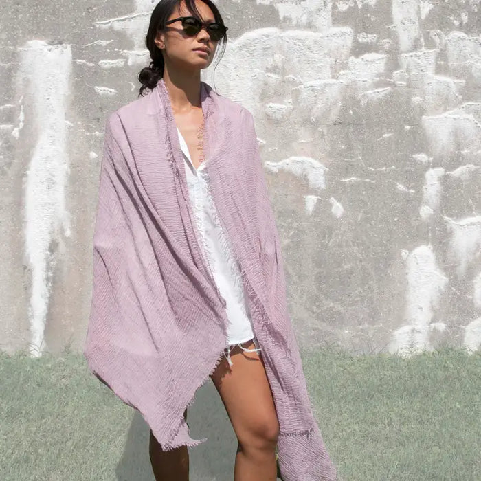 Boho scarf by Princess & Buck featuring colorful, lightweight fabric with intricate patterns, ideal for stylish layered looks.