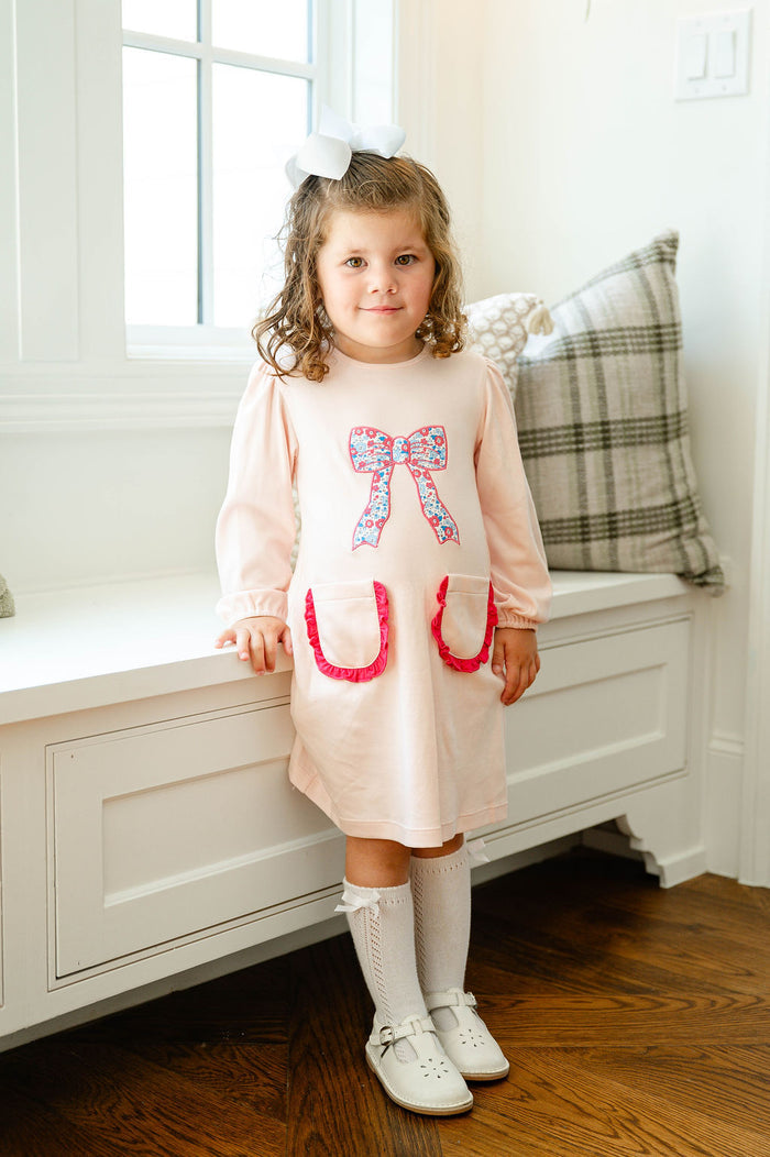 Bow Floral Applique Dress