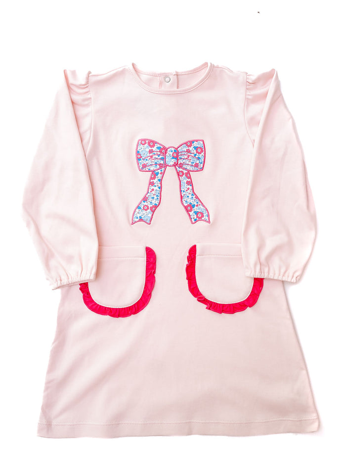 Bow Floral Applique Dress