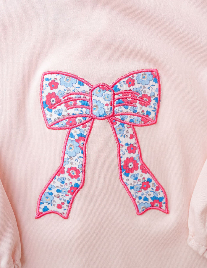 Bow Floral Applique Dress