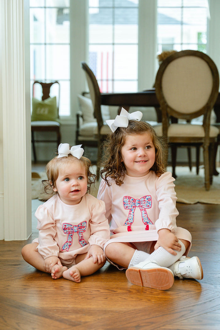 Bow Floral Applique Dress