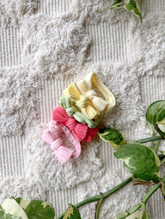 Bow Seamless Hair Ties - Spring Flowers