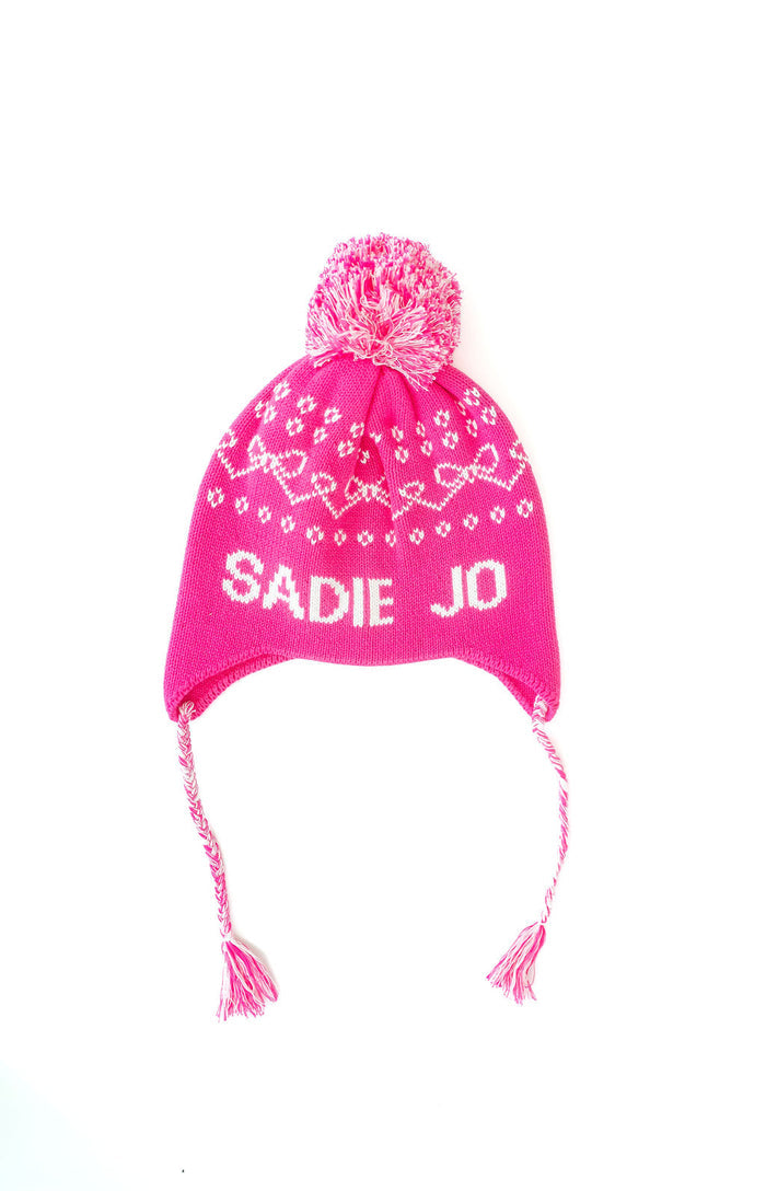 Bows Custom Knit Toboggan Hat