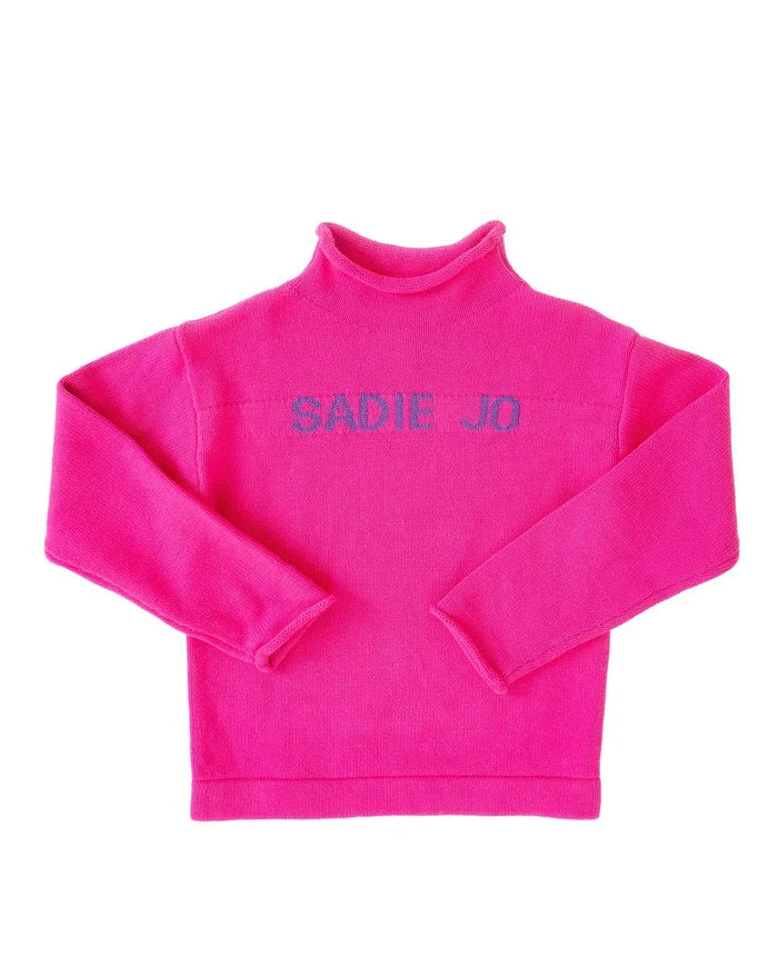 Bright Pink Personalized Knit Sweater
