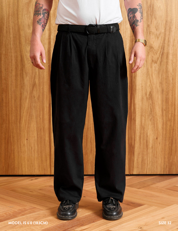 Brooklyn Pleated Pant - Black