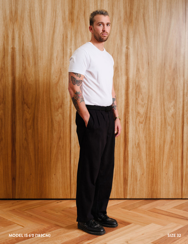 Brooklyn Pleated Pant - Black