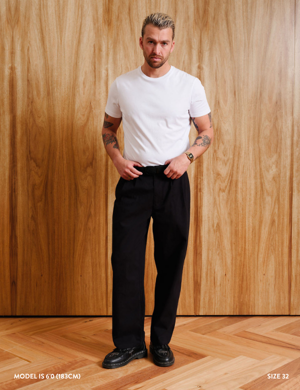 Brooklyn Pleated Pant - Black
