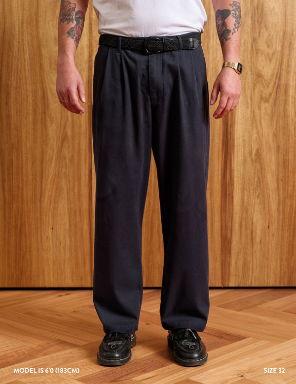 Brooklyn Pleated Pant - Navy