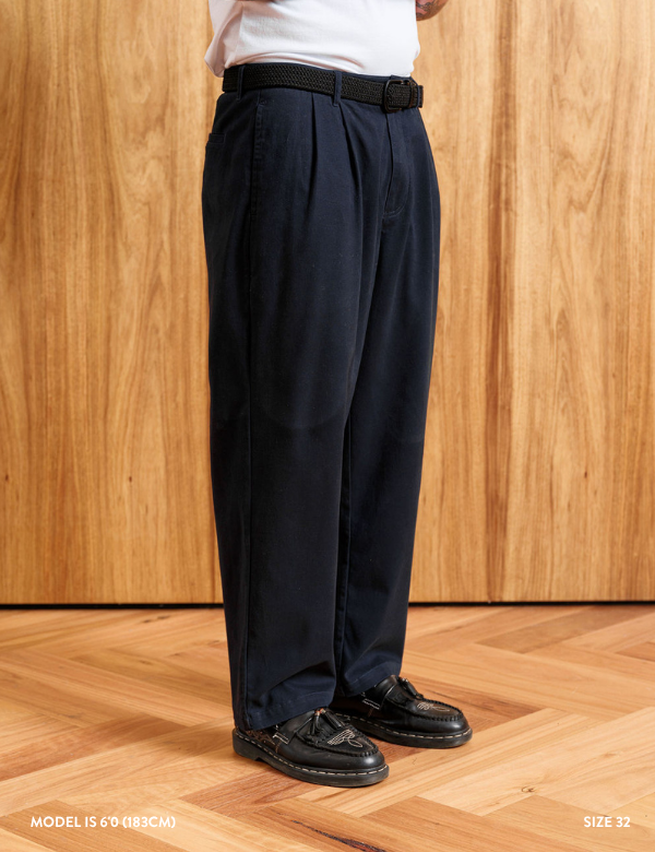 Brooklyn Pleated Pant - Navy