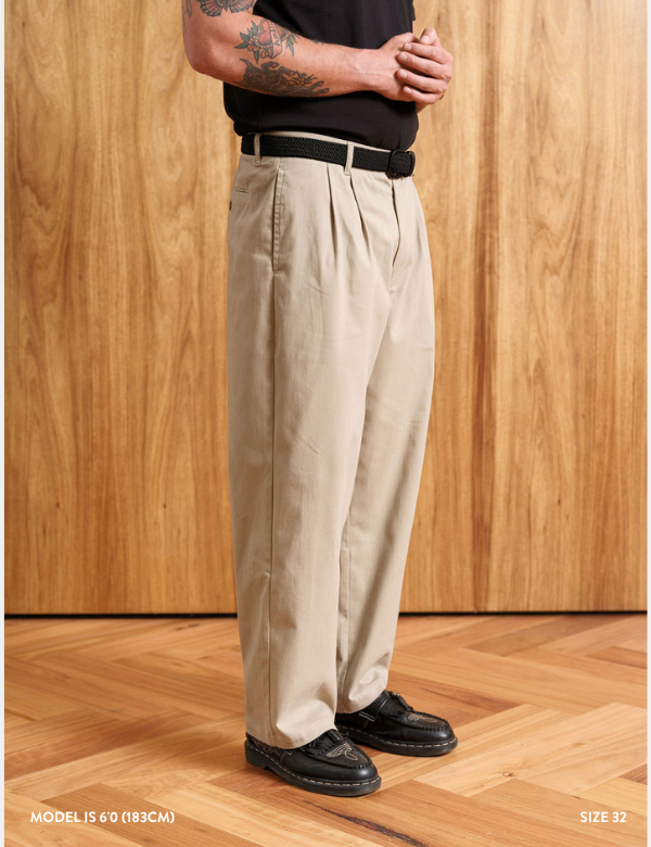 Brooklyn Pleated Pant - Stone