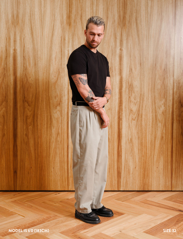 Brooklyn Pleated Pant - Stone