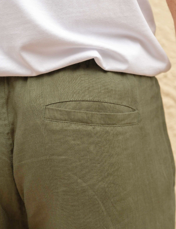 Burbank Linen Pant - Fatigue Linen