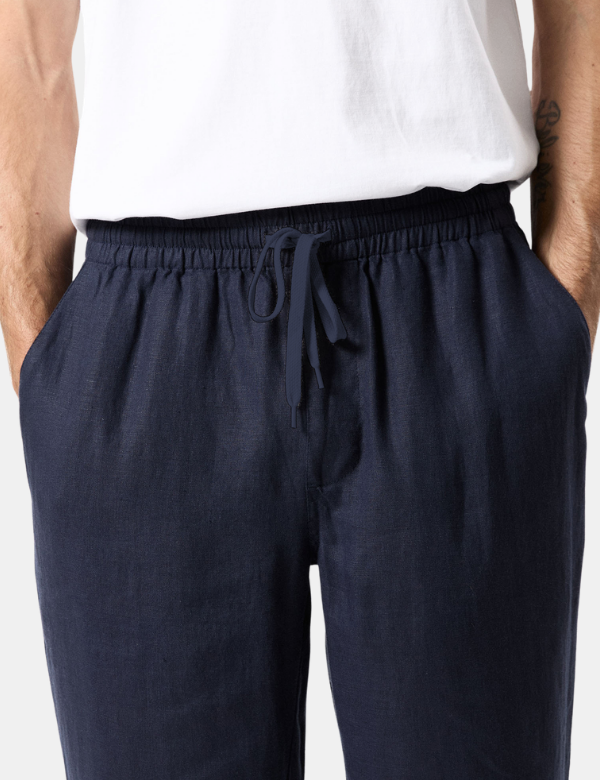 Burbank Linen Pant - Navy