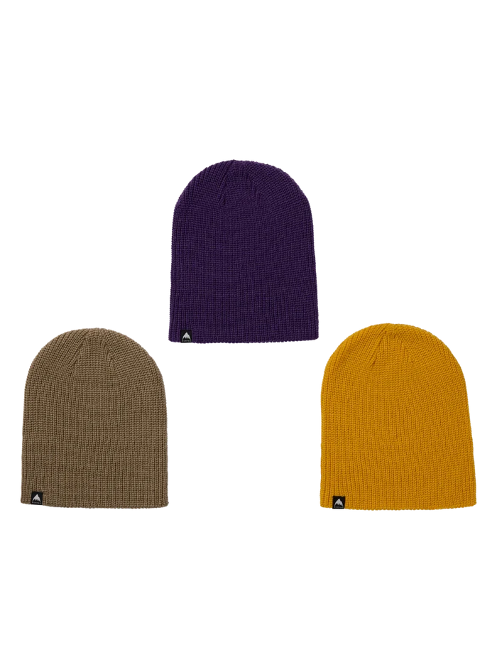 Product image of Kids' Burton Recycled DND Beanie (3 Pack)[Variant:Summit Taupe / Goldenrod / Imperial Purple]