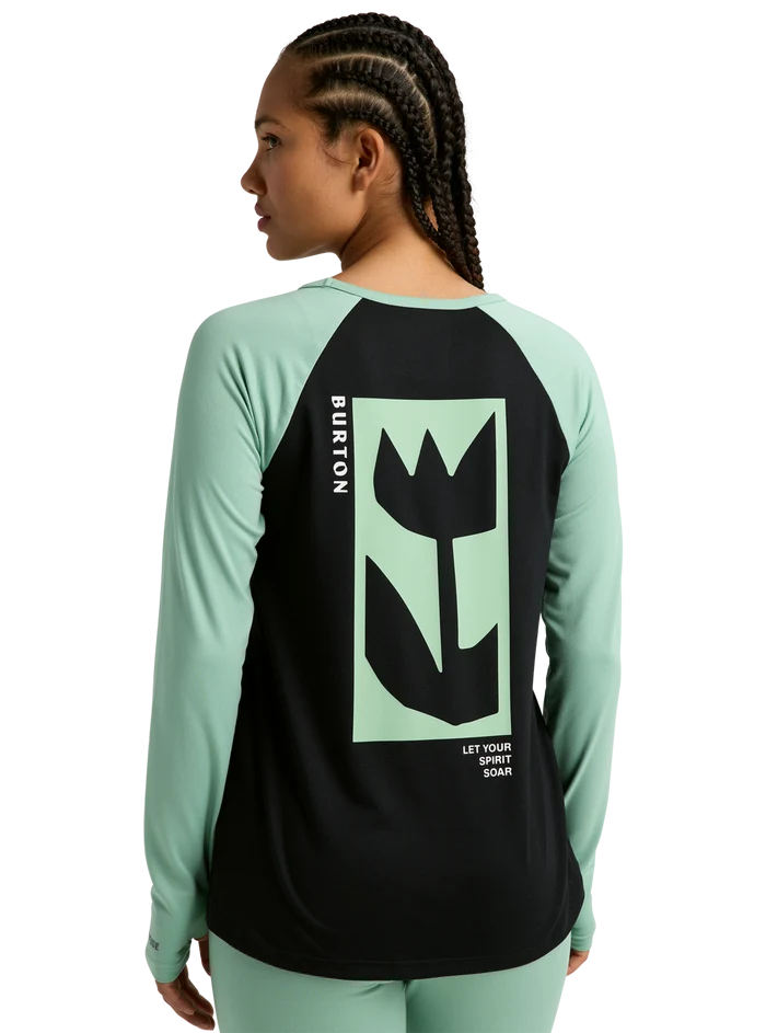 Product image of Women's Burton Roadie Base Layer Tech T-Shirt[Variant:True Black / Soft Sage]