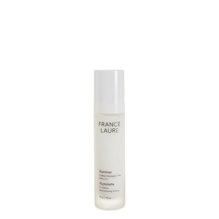 France Laure Illuminate C+ Detox Harmonizing Cream in sleek white bottle, 50g skincare for radiant, balanced skin tone