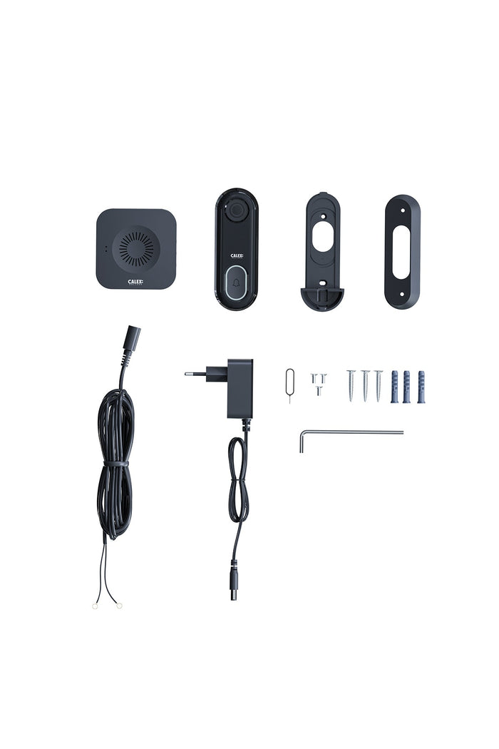 Calex Smart Doorbell with Camera - Full HD - Incl. Chime/Gong - Black