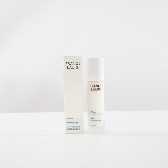 France Laure Calm Harmonizing Cream 50g bottle and box, minimalist white packaging for sensitive skin care
